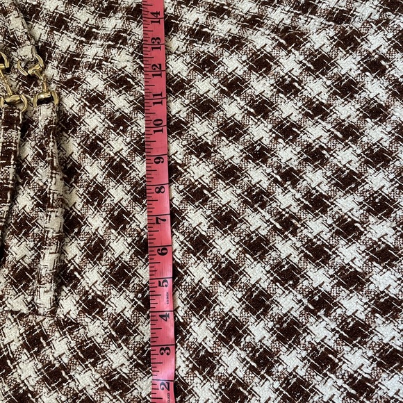 Uterque Asymmetrical A-line Midi Skirt in Brown and Cream - Picture 9 of 11